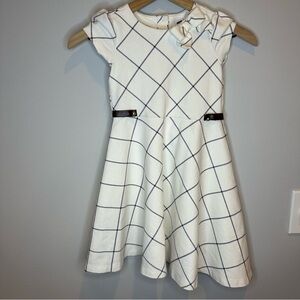 Janie‎ and Jack Off White Dress with Black Check Pattern